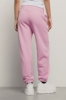 Pantalone in felpa tasche alla francese e stampa • Rosa orchidea
