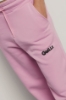 Pantalone in felpa tasche alla francese e stampa • Rosa orchidea