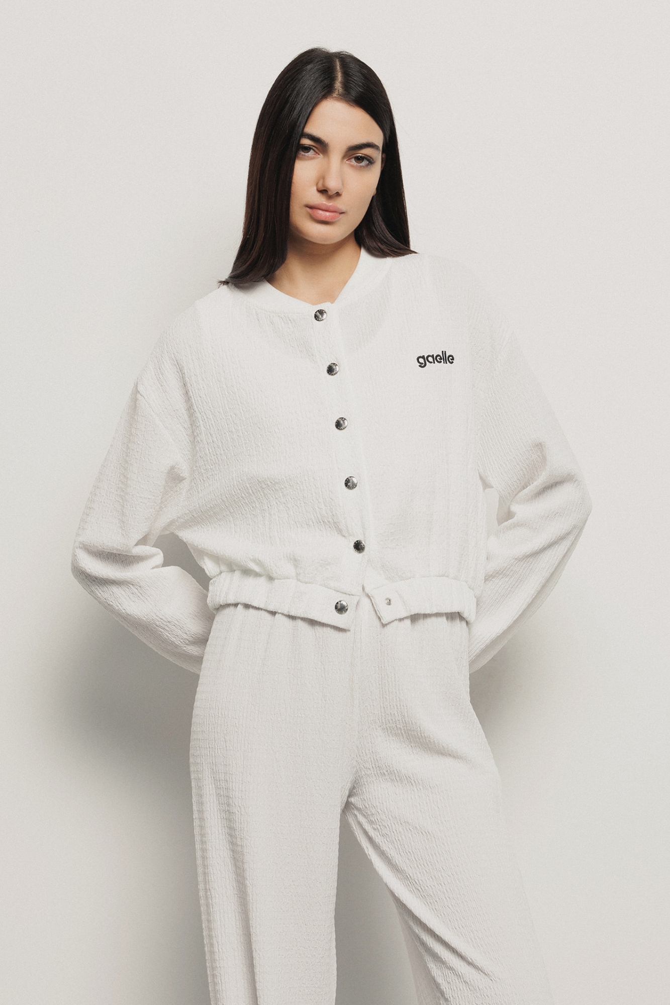 Bomber manica lunga • Bianco