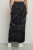 Gonna lunga in nylon zippata con stampa • Nero