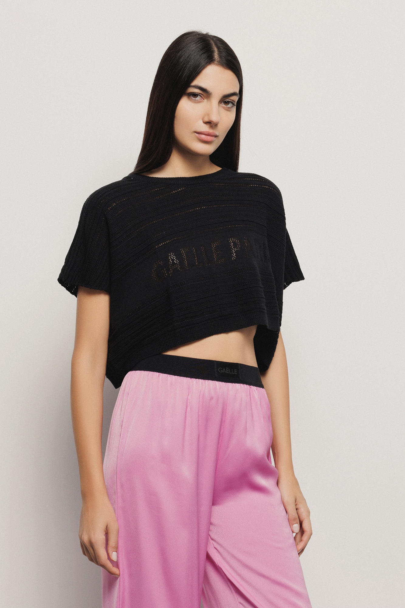 Crop in maglieria • Nero