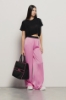 Pantalone morbido in raso • Rosa orchidea