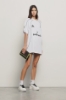 Maxi t-shirt paricollo con taglio raglan • Bianco