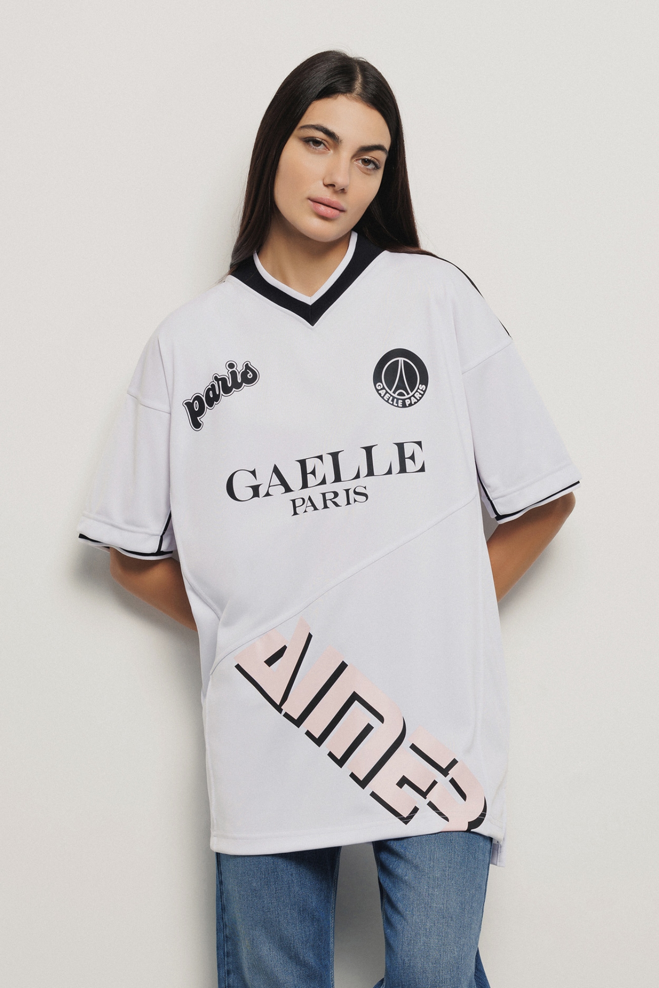 T-shirt scollo a v • Bianco