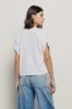 T shirt smanicata con arricciature sulle spalle • Bianco