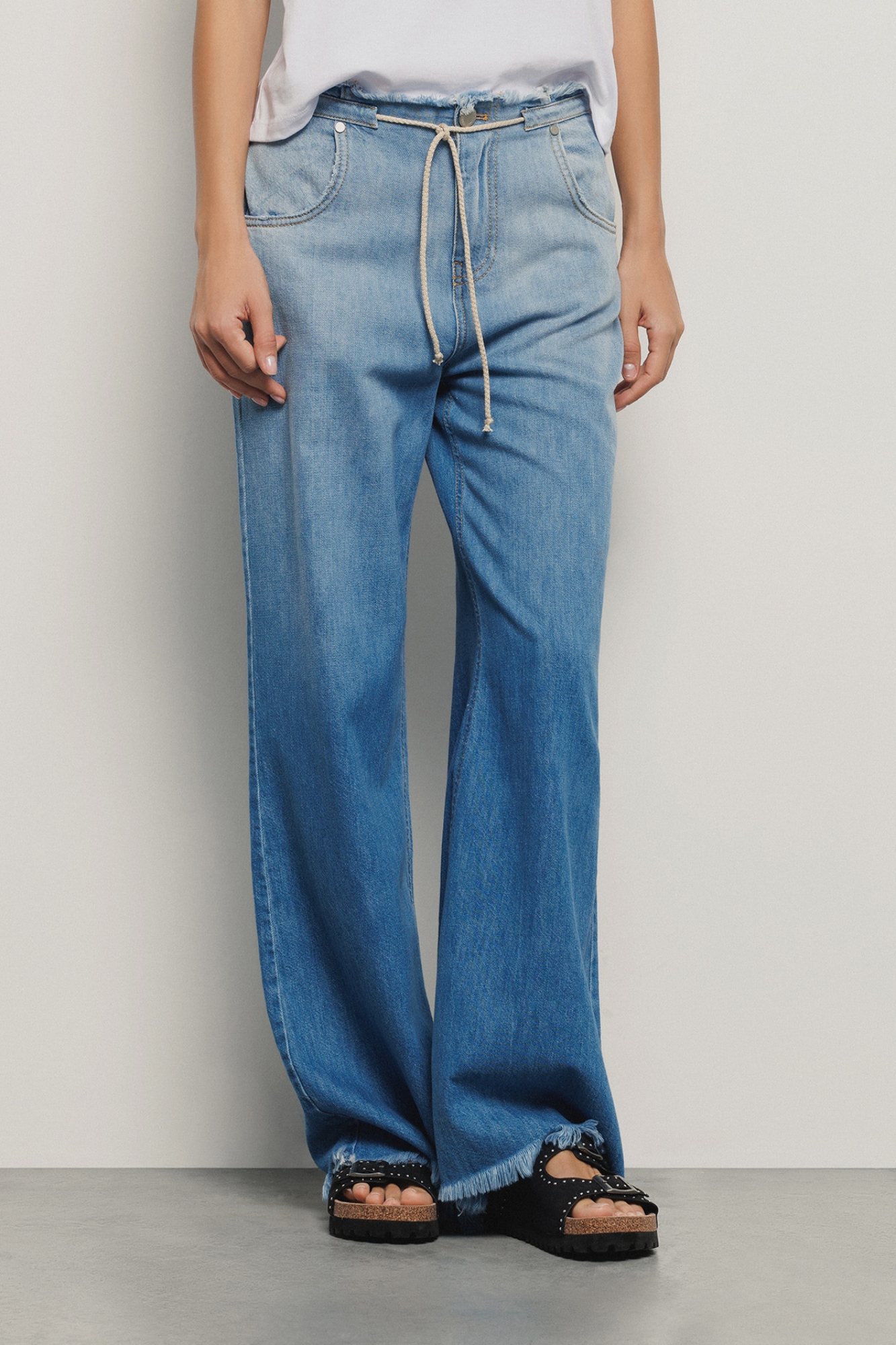 Pantalone maxi palazzo con coulisse • Blu