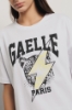 T shirt in jersey paricollo con stampa • Bianco