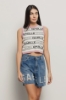 Top cropped logato • Madreperla-fucsia