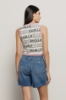 Top cropped logato • Madreperla-fucsia