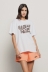 T shirt in jersey paricollo con stampa • Bianco