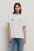 T shirt in jersey paricollo con ricamo • Bianco