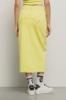 Gonna midi in felpa con cinto elastico con dettagli taglio vivo e ricamo • Lime