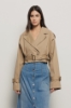 Trench corto oversize doppiopetto in gabardina • Safari