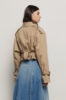 Trench corto oversize doppiopetto in gabardina • Safari