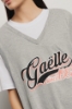 Abito corto con maxi gilet scollo a v e maniche in jersey con stampa • Grigio melange