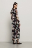 Abito longuette a manica lunga in tulle stretch • Nero