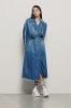 Trench lungo in denim • Blu
