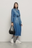 Trench lungo in denim • Blu