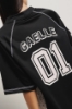 Abito lungo con spacco sul davanti scollo a v mezza manica raglan • Rosa nero
