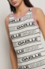 Abito midi con logo • Madreperla-fucsia