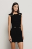 Top cropped in punto traforato • Nero