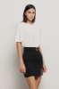 Abito corto all-in-one in cady e modal • Nero bianco