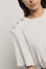 Abito corto all-in-one in cady e modal • Nero bianco