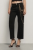 Pantalone boy straight con mix catene • Nero