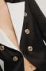 Giacca slim in twill con revers in raso • Nero gesso