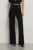 Pantalone dritto con dettaglio in vita • Nero