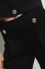 Pantalone dritto con dettaglio in vita • Nero