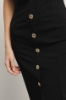 Abito midi all-in-one in raso e punto milano • Nero