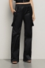 Pantalone dritto con dettaglio nastro logato • Nero