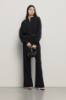 Pantalone dritto con dettaglio tulle in vita • Nero