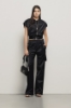 Mini shoulder strap con double g a girello • Nero