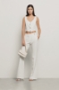 Pantalone a trombetta in cady • Gesso