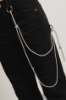 Pantalone boy over loose fit con catene strass • Nero
