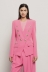 Giacca doppiopetto sfiancata in cady • Fucsia