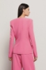 Giacca doppiopetto sfiancata in cady • Fucsia