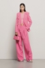 Giacca doppiopetto sfiancata in cady • Fucsia