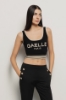 Top cropped in maglia rasata • Nero