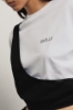 T-shirt crop con dettaglio monospalla • Bianco