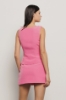 Top smanicato con bottoni in cady • Fucsia