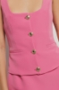 Top smanicato con bottoni in cady • Fucsia