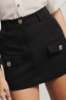 Gonna corta con tasche in cady • Nero