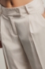 Pantalone dritto con stiro in piega • Gesso
