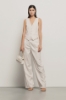Pantalone dritto con stiro in piega • Gesso