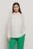 Camicia con tasche in georgette e popeline • Gesso