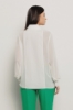 Camicia con tasche in georgette e popeline • Gesso