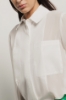 Camicia con tasche in georgette e popeline • Gesso